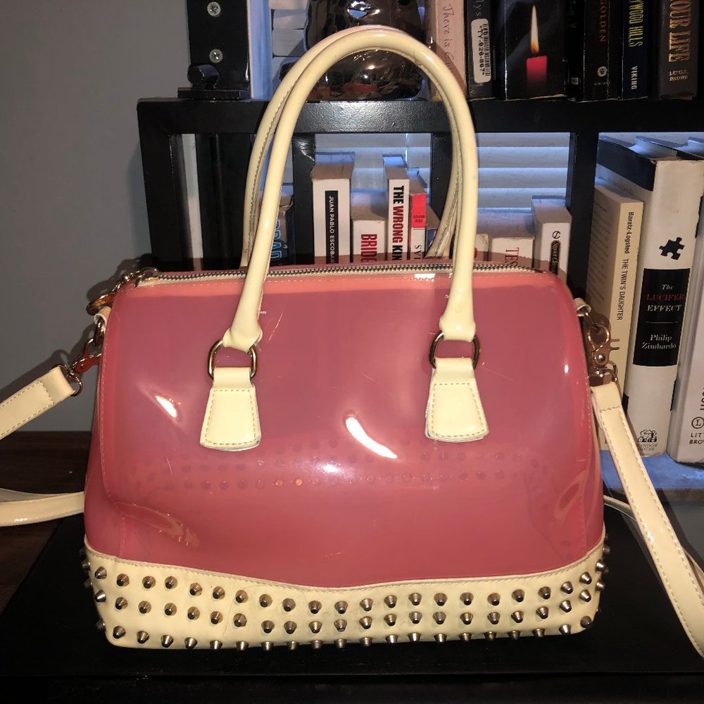 Pink Plastic Studded Handbag